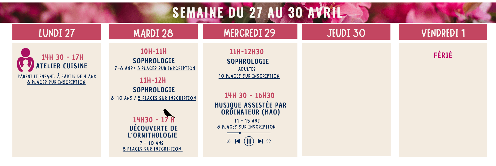 Planning semaine 1 - Vac Printemps